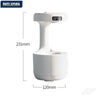Anti-gravity ultrasonic humidifier dimensions 231mm tall by 120mm wide on white background