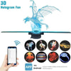 3D hologram fan projector displaying dragon hologram with app control for iOS and Android