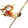 3D hologram fan projector displaying Santa and reindeer hologram on white background