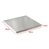 Stainless steel kitchen cutting board with dimensions 40cm x 30cm x 1.5cm on white background