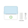Blue portable thermal pocket printer with thermal paper roll and USB cable, paper only no printer variant