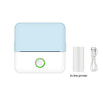 Blue portable thermal pocket printer with thermal paper roll and USB cable, paper only no printer variant