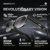 SmartSight AI smart glasses with gradient transition lenses: 150+ language translation, Bluetooth 5.0 calls, 800W camera, AI wake-up, intelligent recognition