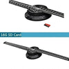 3D hologram fan projector with 16G SD card shown separately above and below device