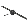 3D hologram fan projector angled view showing LED strip blades on white background
