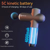 Booster massage gun 5C kinetic battery: 4000mAh, 3 hours charging, 30 days of use; two lithium batteries, long lasting, power failure protection